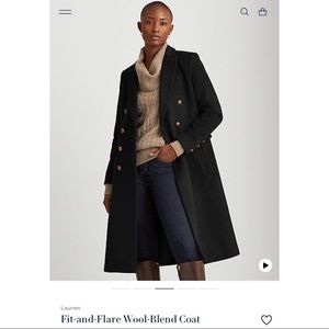 🤩Ralph Lauren wool blend coat with metal buttons.